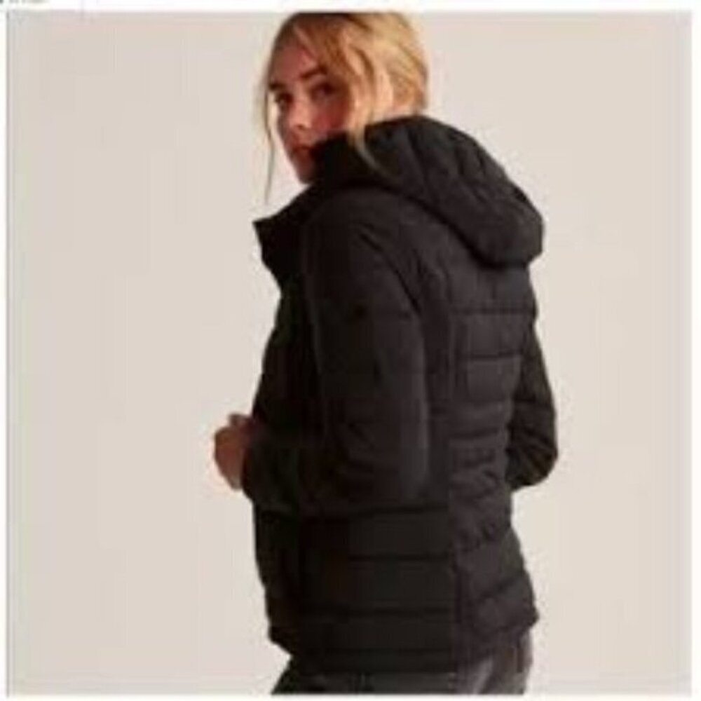 Abercrombie & Fitch Black Stretch Lightweight Packable Puffer XL